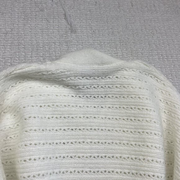 ZARA Women’s White Knit Sweater Size M NWT Bow Tie V-Neck Pullover Long Sleeve * - Picture 13 of 16